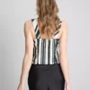 Striped pointed hem blouse
