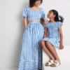 Striped puff sleeve bardot top Striped puff sleeve bardot top