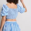 Striped puff sleeve bardot top Striped puff sleeve bardot top