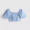 Striped puff sleeve bardot top Striped puff sleeve bardot top