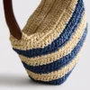 Striped raffia shoulder bag