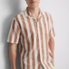 Striped revere collar shirt