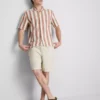 Striped revere collar shirt