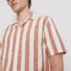 Striped revere collar shirt