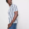 Striped revere collar shirt