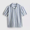 Striped revere collar shirt