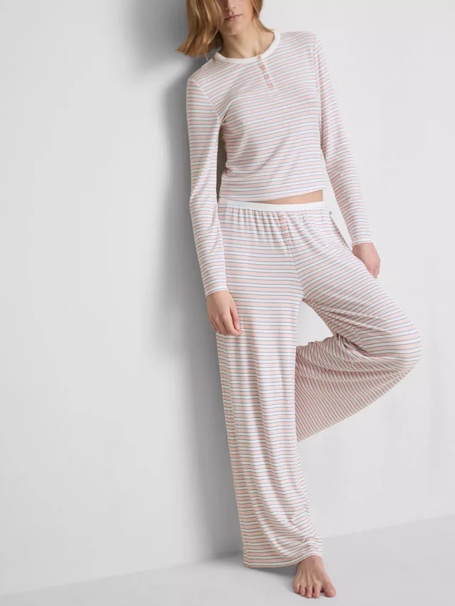 Striped ribbed pajama bottoms Striped ribbed pajama bottoms
