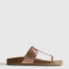 T-bar buckle mule sandals