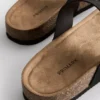 T-bar buckle mule sandals