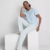 T-shirt and striped-bottom pajamas T-shirt and striped-bottom pajamas