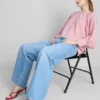Textured balloon-sleeve blouse Textured balloon-sleeve blouse