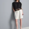 Textured belted bermuda shorts Textured belted bermuda shorts