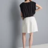 Textured belted bermuda shorts Textured belted bermuda shorts