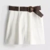 Textured belted bermuda shorts Textured belted bermuda shorts