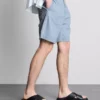 Textured drawstring denim shorts Textured drawstring denim shorts