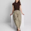 Textured high collar top
