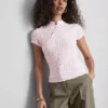 Textured high collar top