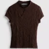 Textured high collar top