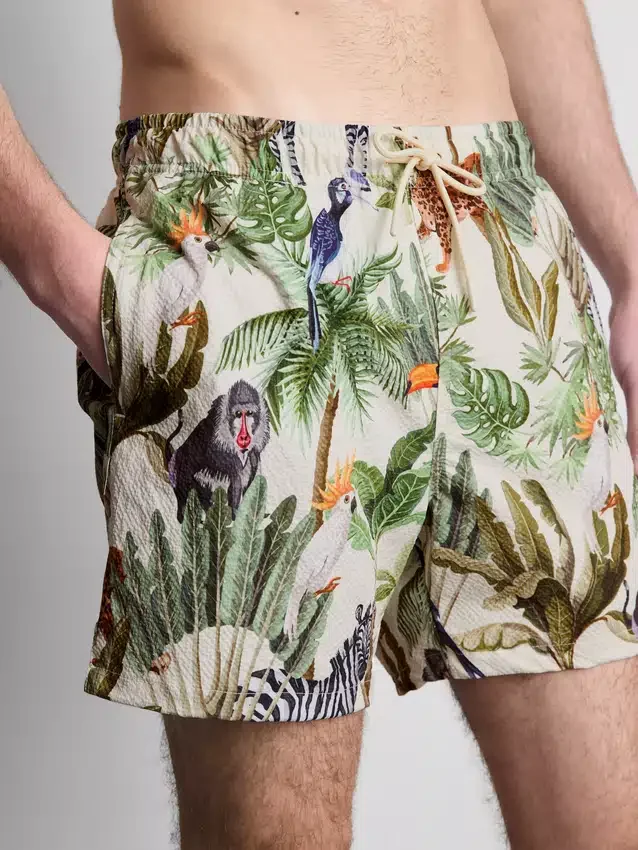 Textured jungle swim shorts Textured jungle swim shorts