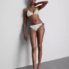 Textured lemon side-tie bikini bottoms