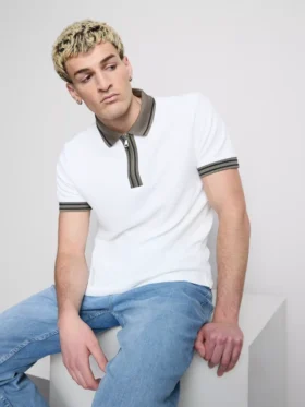 Textured polo shirt