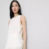 Textured side-tie tank top