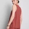 Textured side-tie tank top