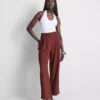 Textured slouchy mid-rise pants