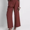 Textured slouchy mid-rise pants
