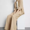 Textured slouchy mid-rise pants