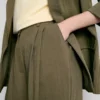 Textured slouchy mid-rise pants