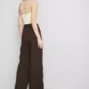 Textured slouchy mid-rise pants