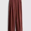 Textured slouchy mid-rise pants