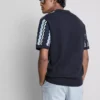 Textured stripe knit polo shirt Textured stripe knit polo shirt