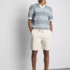 Textured stripe knitted polo shirt Textured stripe knitted polo shirt