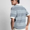 Textured stripe knitted polo shirt Textured stripe knitted polo shirt
