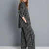 Textured stripe wide leg pants Textured stripe wide leg pants