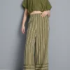 Textured stripe wide leg pants Textured stripe wide leg pants
