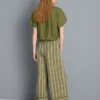 Textured stripe wide leg pants Textured stripe wide leg pants