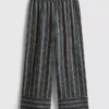 Textured stripe wide leg pants Textured stripe wide leg pants