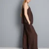Textured wide leg drawstring pants Textured wide leg drawstring pants