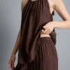 Textured wide leg drawstring pants Textured wide leg drawstring pants