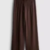 Textured wide leg drawstring pants Textured wide leg drawstring pants