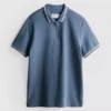 Textured zip-neck polo shirt Textured zip-neck polo shirt