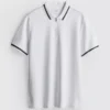 Textured zip-neck polo shirt Textured zip-neck polo shirt