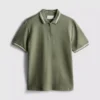 Textured zip-neck polo shirt Textured zip-neck polo shirt