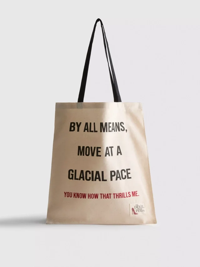 The devil wears prada canvas slogan tote bag The devil wears prada canvas slogan tote bag