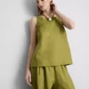 The edit a-line wide-strap linen top The edit a-line wide-strap linen top