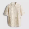 The edit curved-hem broderie shirt The edit curved-hem broderie shirt