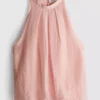 The edit draped halter-neck air flow blouse